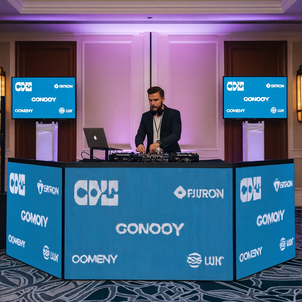 3 Angled DJ Video Wall Booth