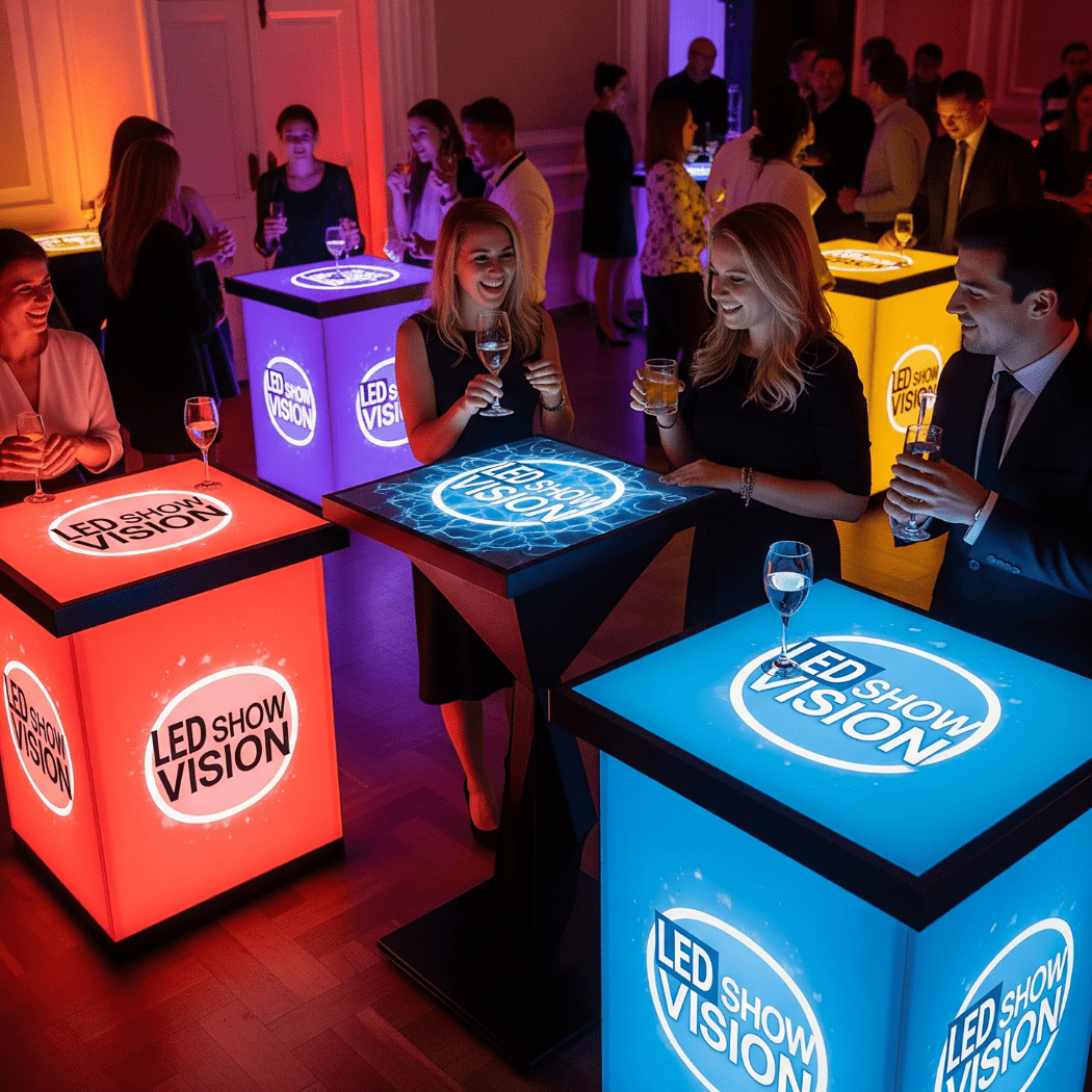 LED Interactive Tables Rental Las Vegas - Professional LED Cocktail Tables for Corporate Events Weddings Trade Shows