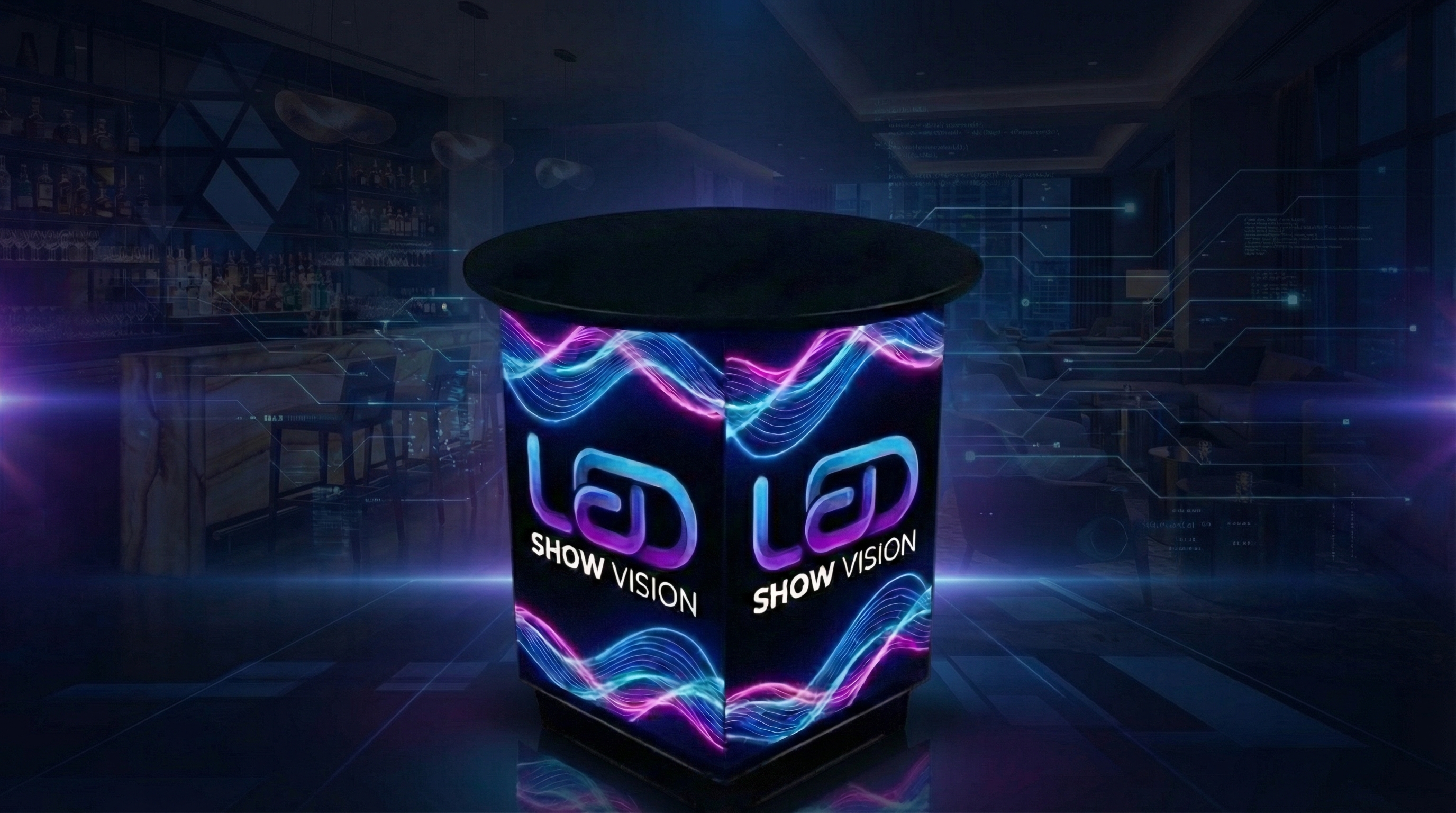 LED tall boy cocktail tables Las Vegas — LED decor for events