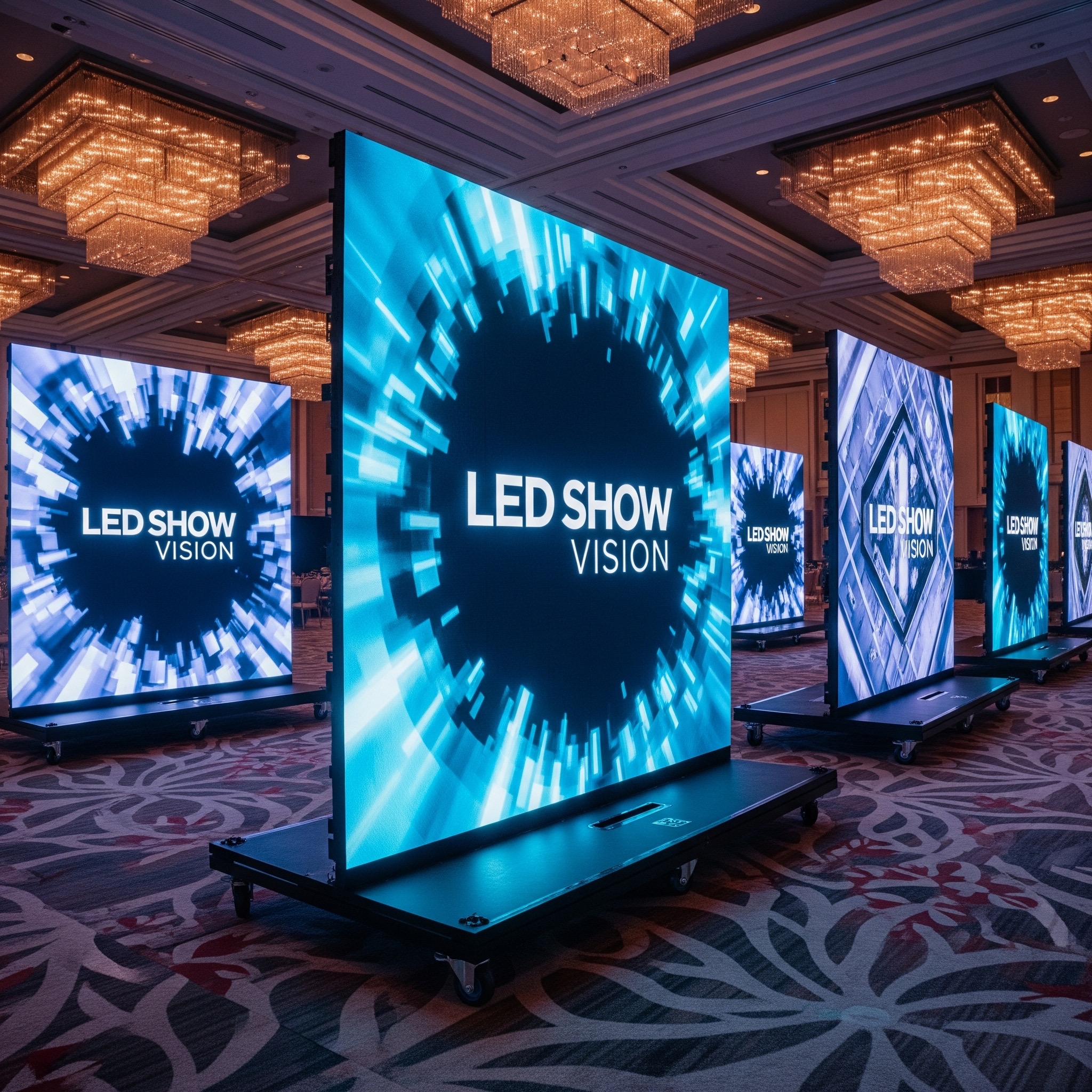 Mobile LED Wall Rental Vegas - 4ft Modular Dolly System Professional Portable LED Screens